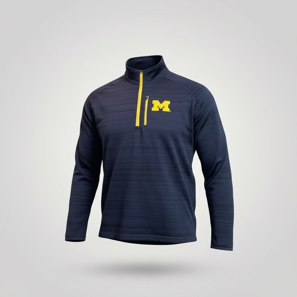 Michigan Wolverines NCAA GIII Sports Carl‎ Banks Quarter Zip Pullover XXL Blue